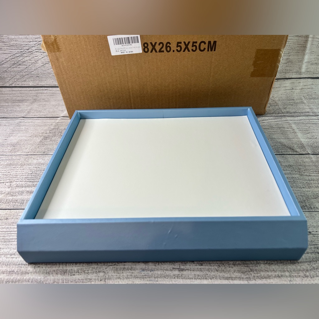 Blue And White Display Tray WoodenLeather Jewelry Display Tray 12x9